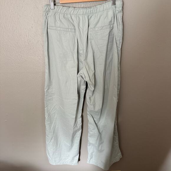 Zara Nylon Blend Full Length Pants Light Green High Rise Size Large wide leg - Picture 7 of 9